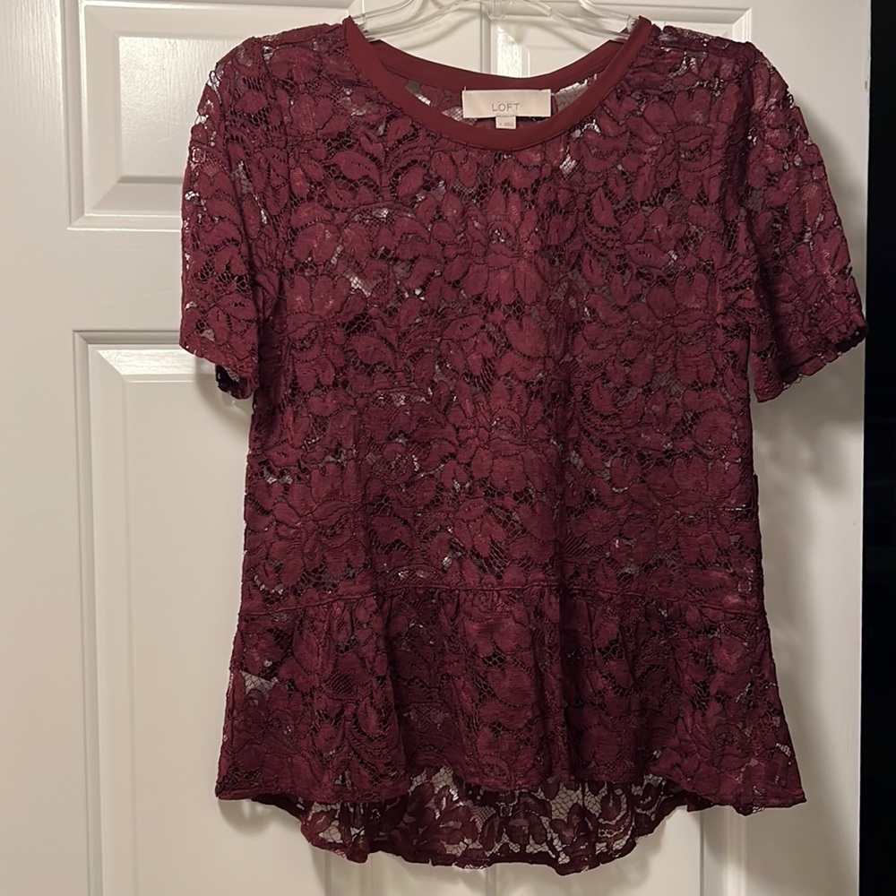 Burgundy lace top